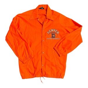 Vintage Champion 60s 70s Go Big Orange Denver Broncos windbreaker Size Large